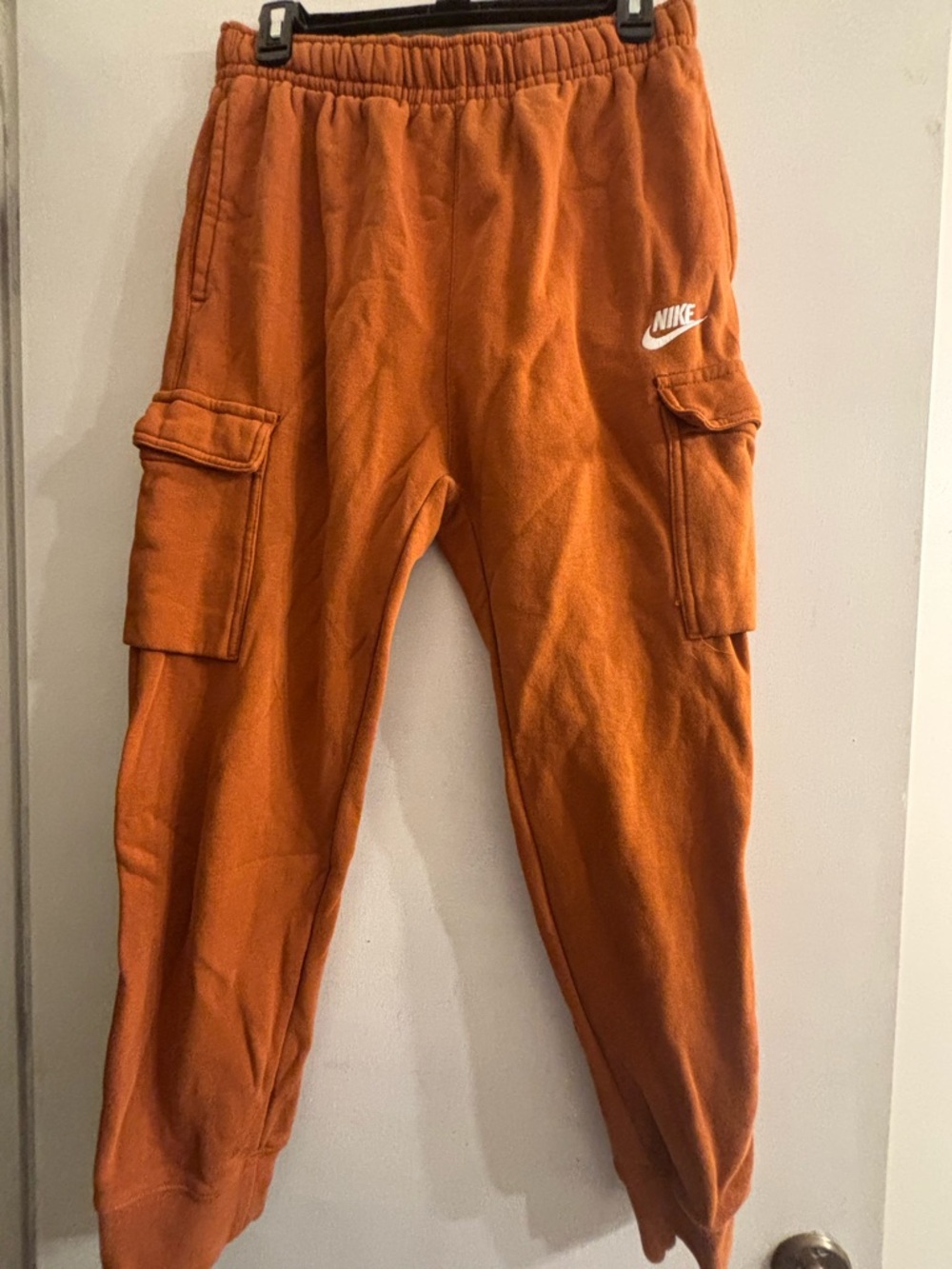 Nike Orange Cargo Sweatpants - Soft Fleece Joggers